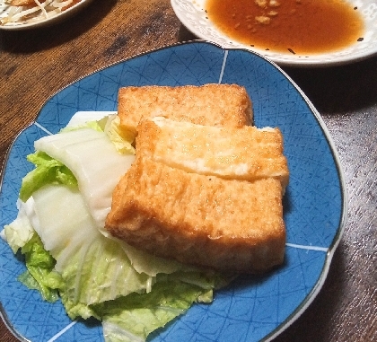 「焼いた油揚げ」と「レンジで作る白菜蒸し」