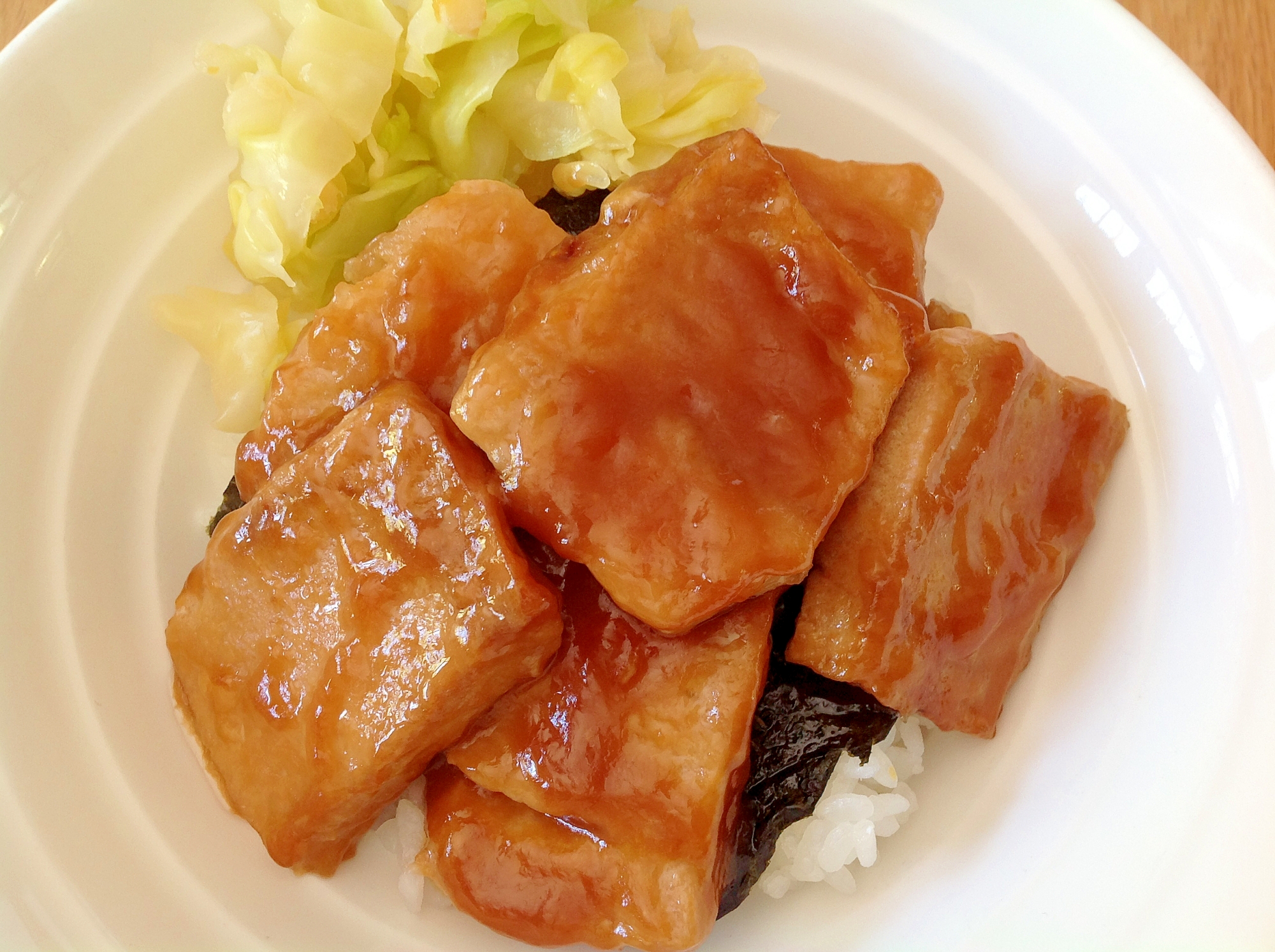 冷凍豆腐の蒲焼風丼