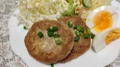 肉・卵なし！サバ缶と豆腐のふわもちハンバーグ♪