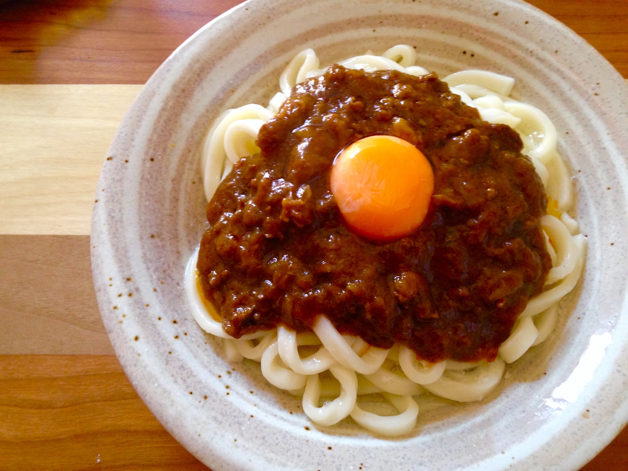 残ったカレーで♪汁なしカレーうどん