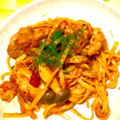 パスタはリングイネで作りました。ほうれん草はお野菜高かったので省略ですが、とても美味しくできて家族も喜んでくれました！