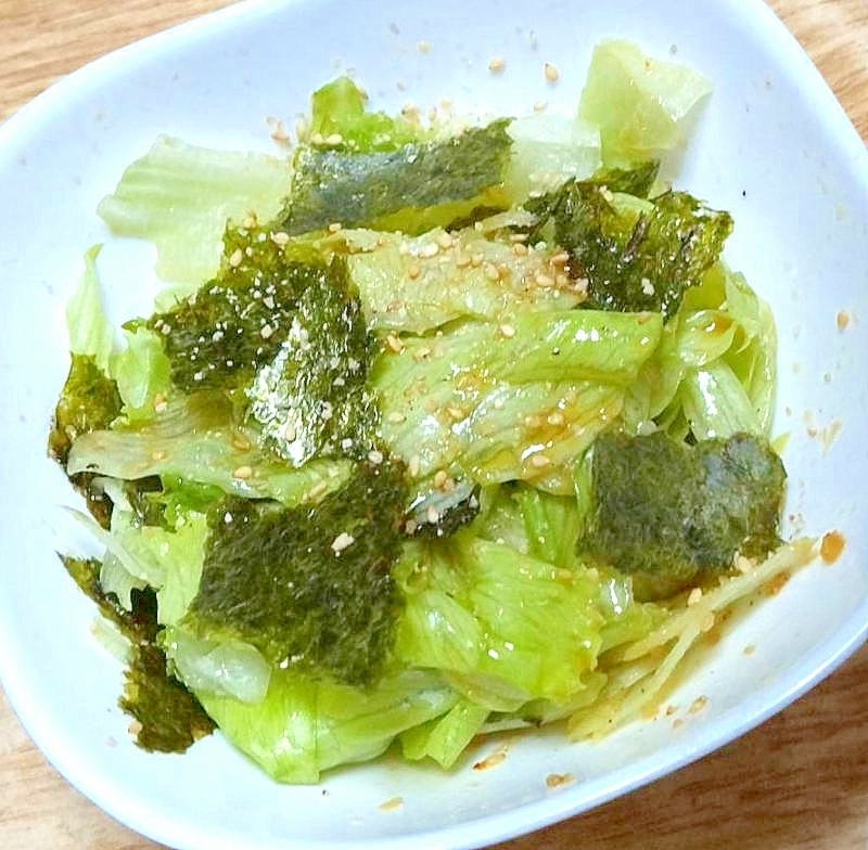 焼き海苔とレタスの簡単サラダ