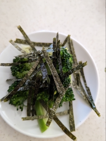 刻み海苔ブロッコリー水菜の醤油サラダ