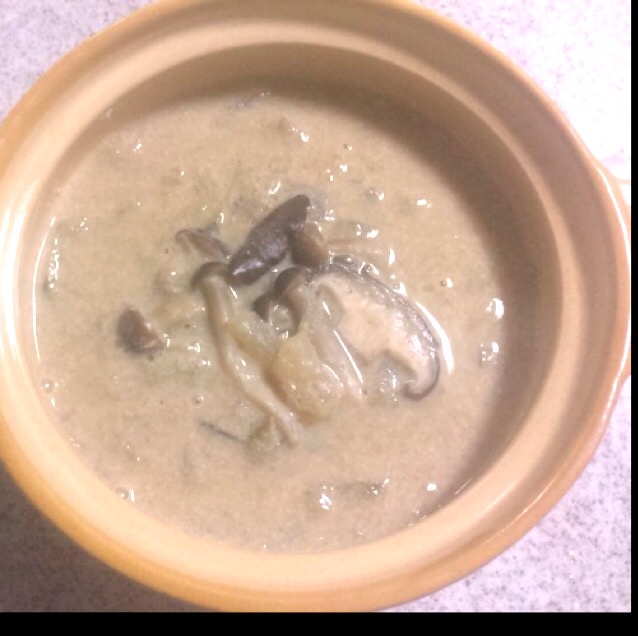 冬瓜とキノコの豆乳スープ