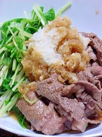 簡単 水菜と牛しゃぶのぽん酢和え レシピ 作り方 By 一点集中力 楽天レシピ