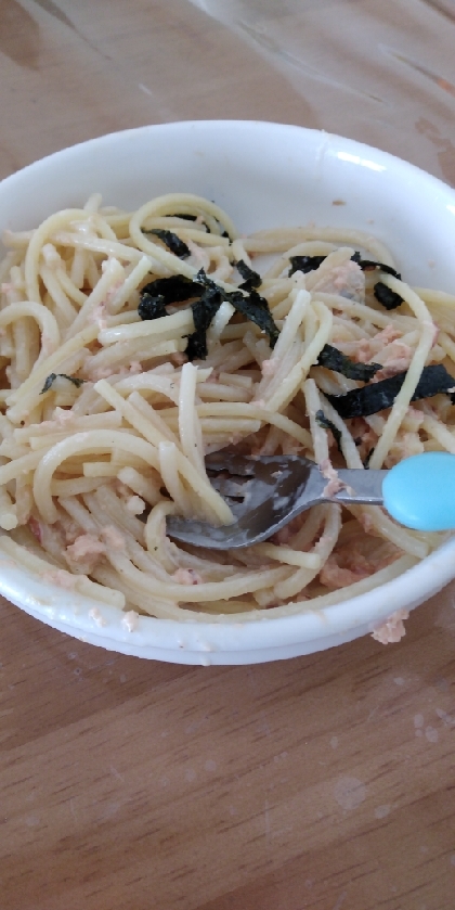 子供の食べかけですいません。
パスタが苦手な子もパクパク食べてくれました＼(^o^)／
ありがとうございます！