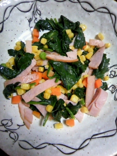彩りほうれん草と生ハムのレシピ
