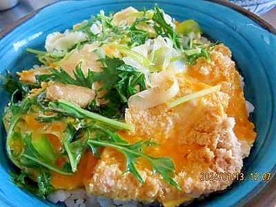 超簡単・小揚と長ネギの卵とじ丼