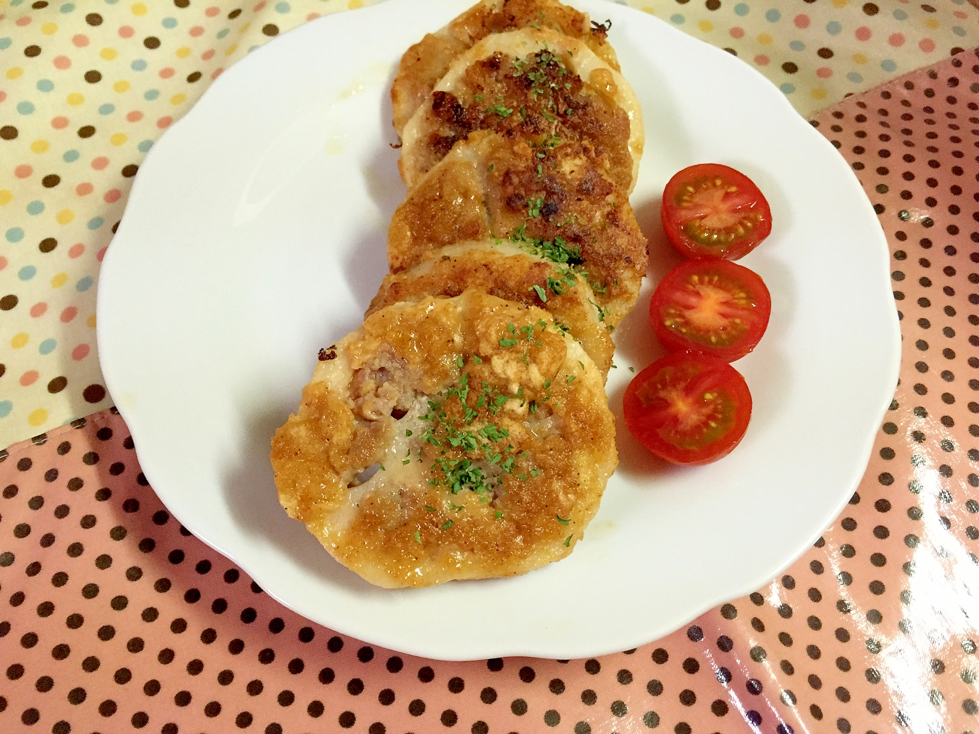 シャキシャキ食感がたまらない♫ひき肉からし味噌蓮根