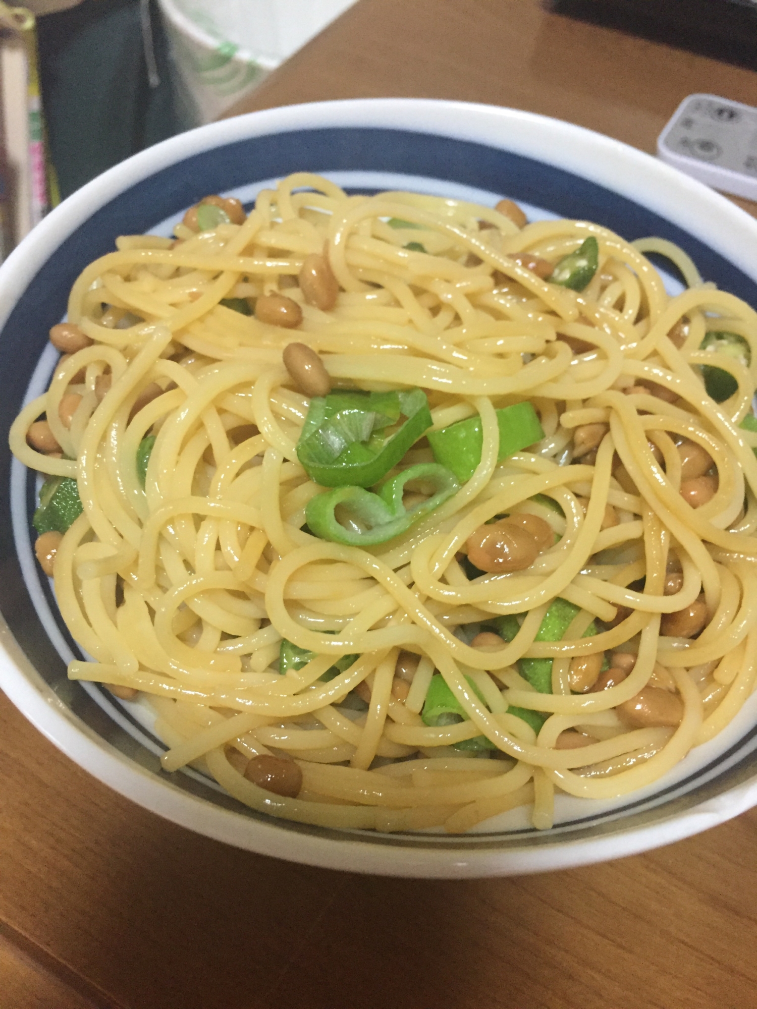 オクラ納豆パスタ