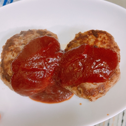 ふんわりサバ缶のハンバーグ  缶汁はソースに！