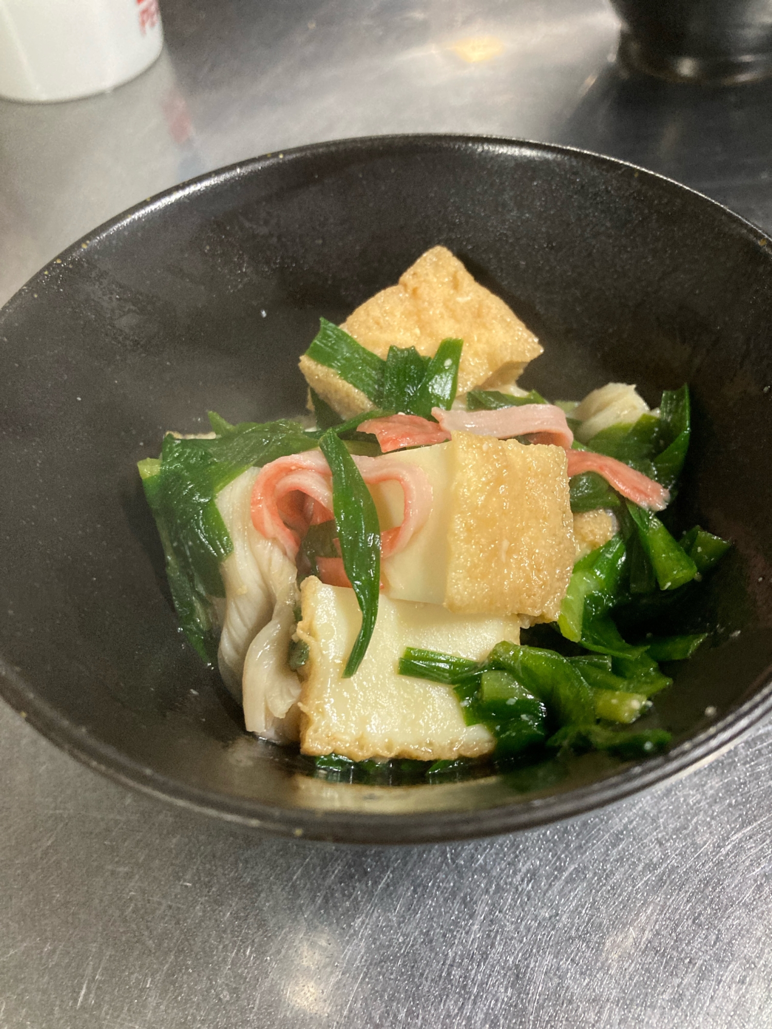 厚揚げとニラの味噌煮