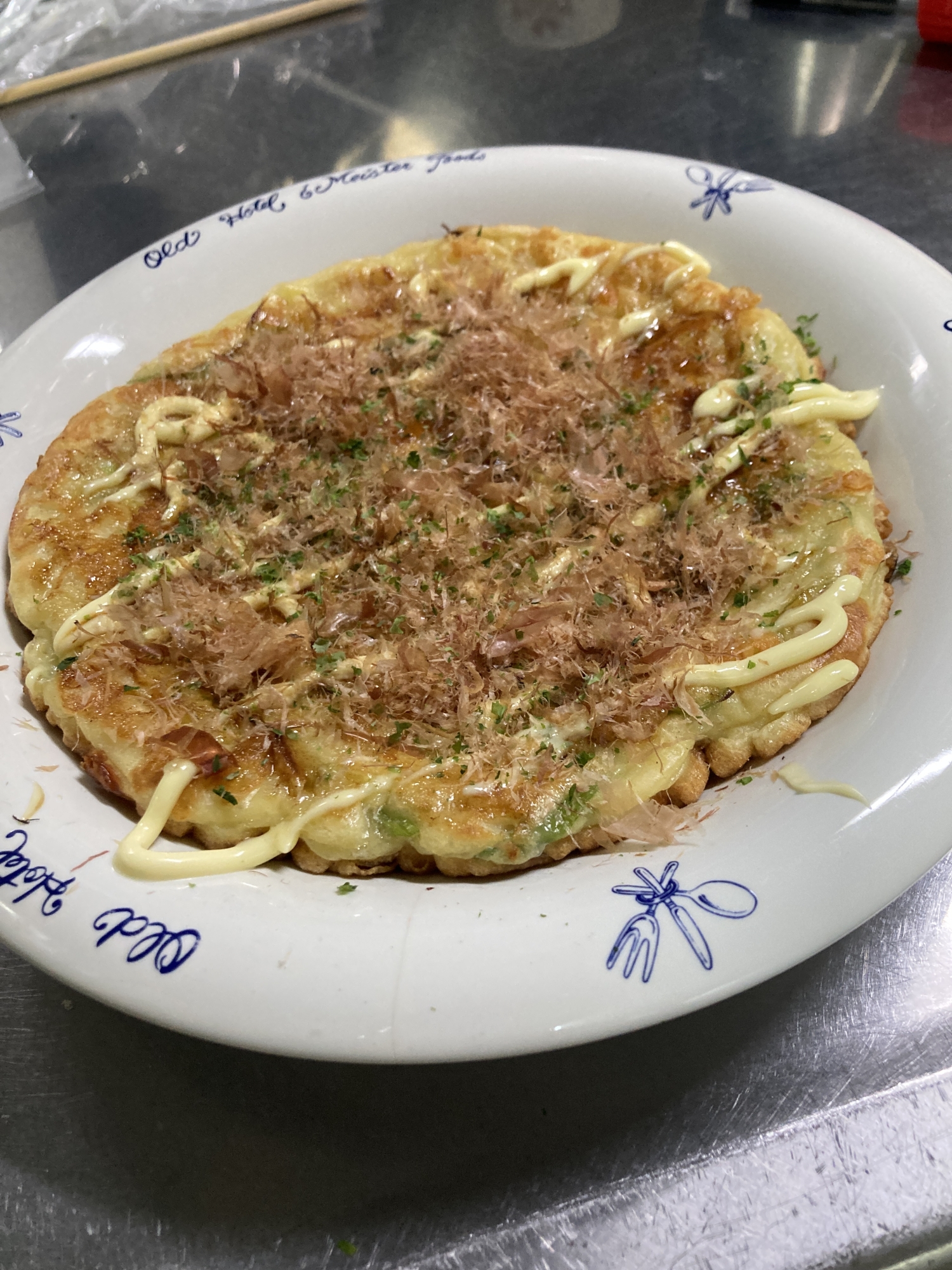 国産チーズ入りネギのお好み焼き風