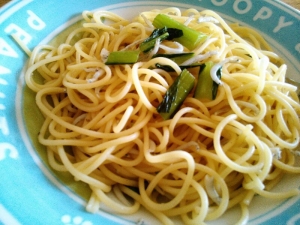 簡単に素早く出来る釜揚げしらすのパスタ