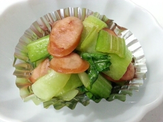 お弁当に チンゲン菜とウインナーの中華炒め レシピ 作り方 By まるはるお 楽天レシピ