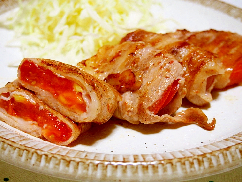 トマトの肉巻き♪トマトがジューシー♪