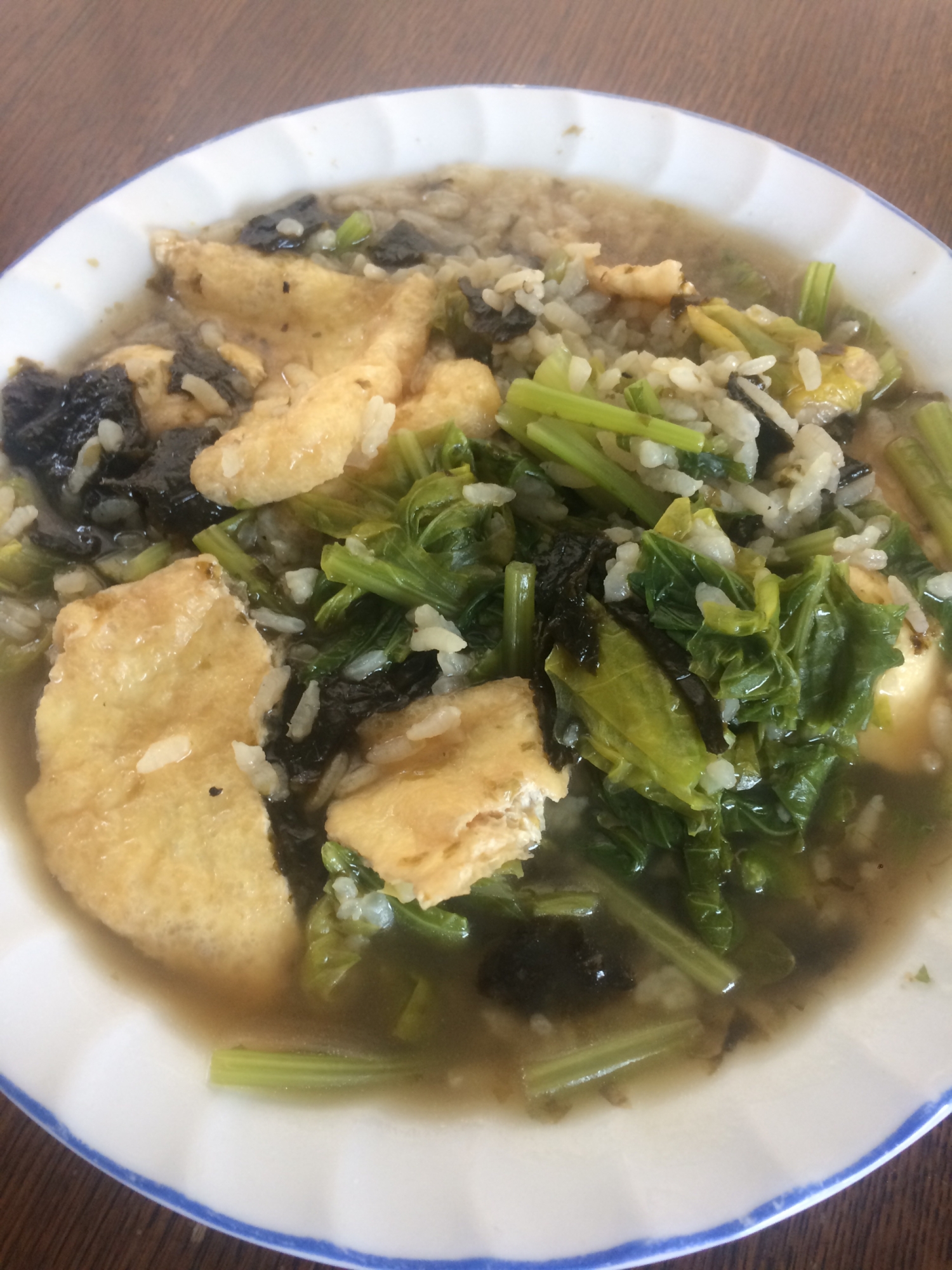 小松菜、雑炊