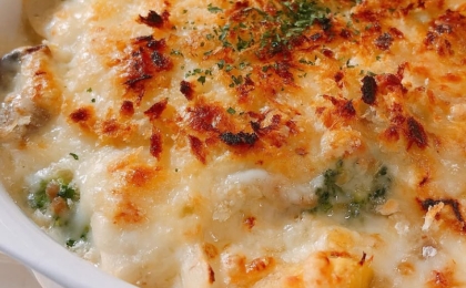 チンゲン菜のクリーム煮リメイクᕷ˖グラタンꕤ୭*