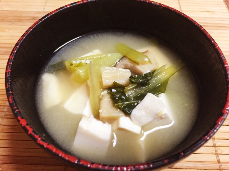 豆腐&エリンギ&小松菜の味噌汁