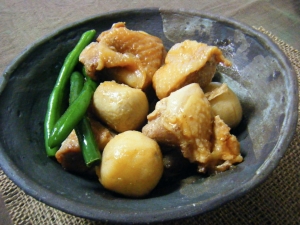 鶏と里芋のフライパン煮