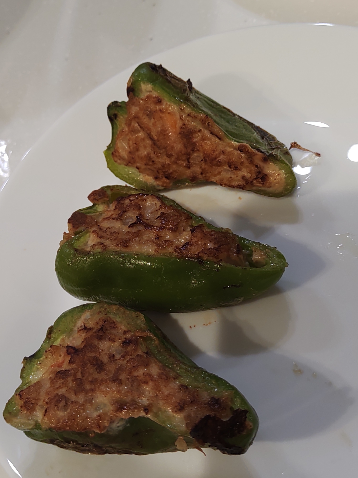 ピーマンの肉エビ詰め