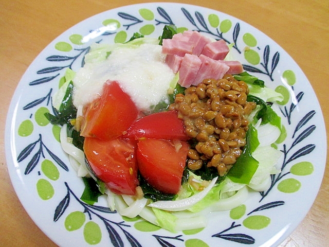 野菜とネバネバ食材のぶっかけうどん