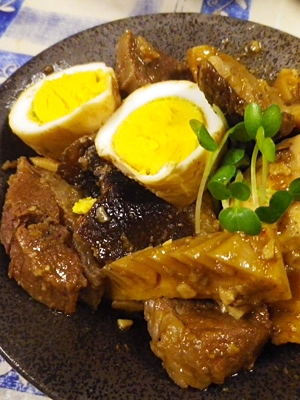 卵牛肉竹の子の醤油煮