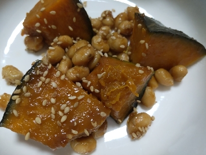 カボチャ大豆の蜂蜜煮
