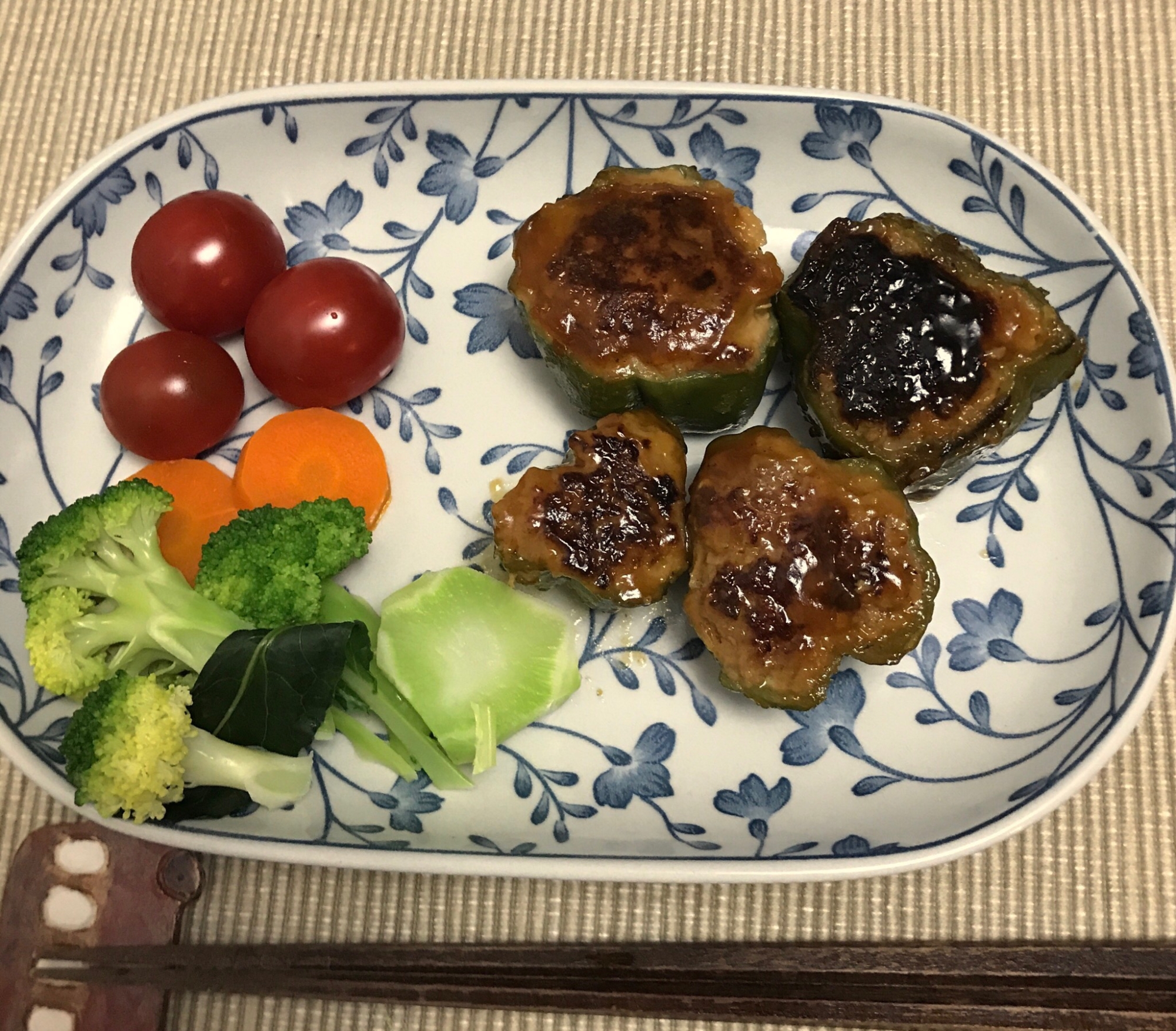 輪切りピーマンの肉詰め☆照り焼き味
