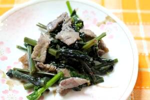 紅菜苔と豚肉の炒めもの