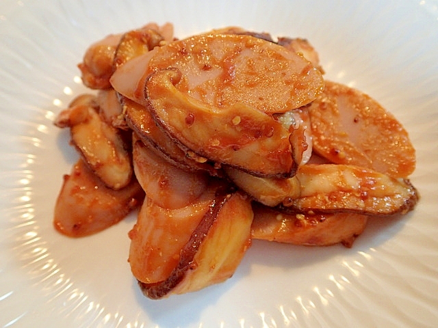 ❤魚肉ソーセージと生椎茸のケチャマスタード焼き❤