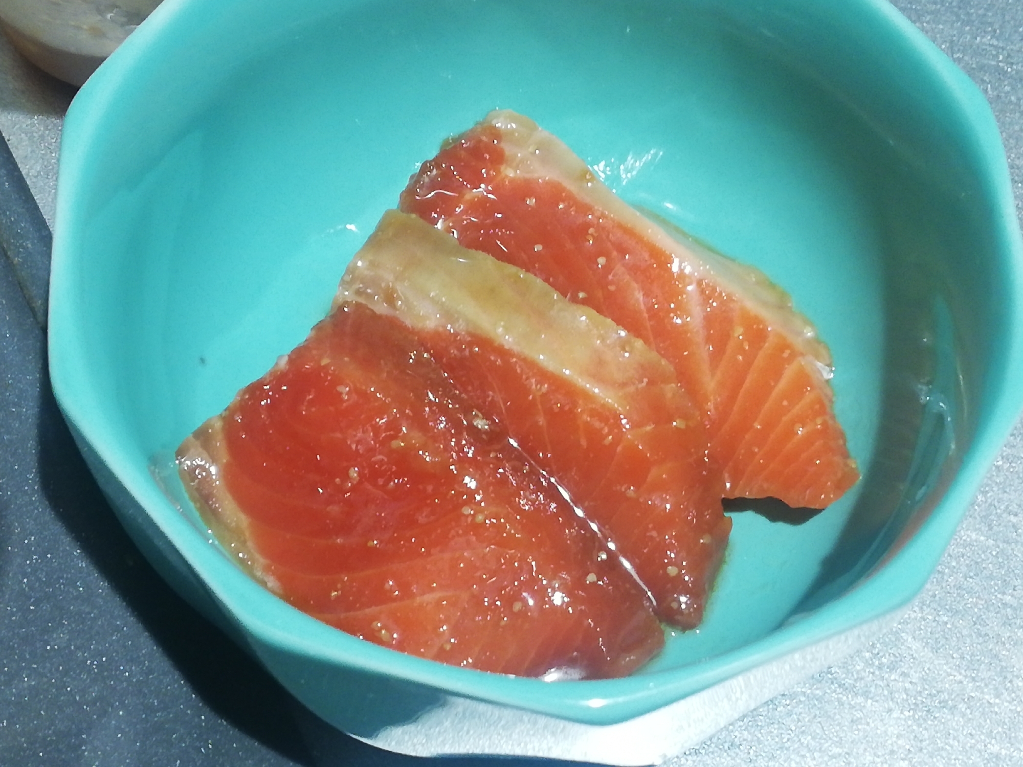 余ったお刺身で簡単作りおき サーモンの漬け レシピ 作り方 By かっぺ4217 楽天レシピ