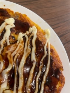 キャベツたっぷり♡豚こま肉と海老のお好み焼き