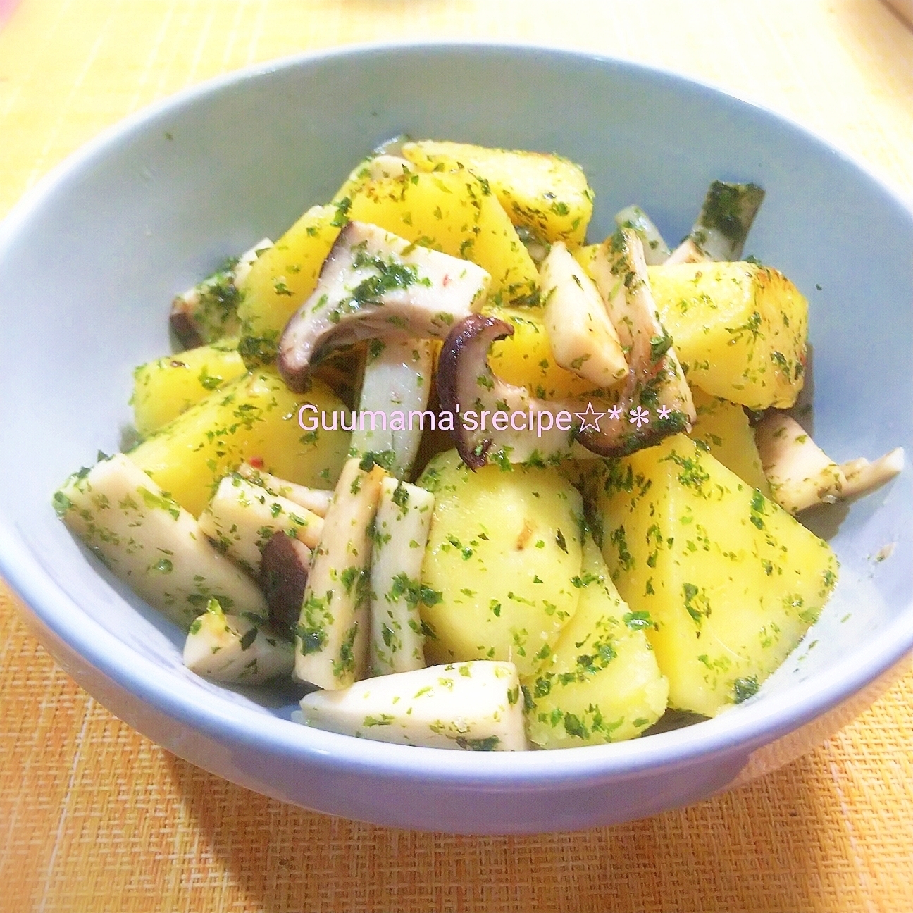 みんな大好きな味♡じゃがいもとエリンギののり塩炒め