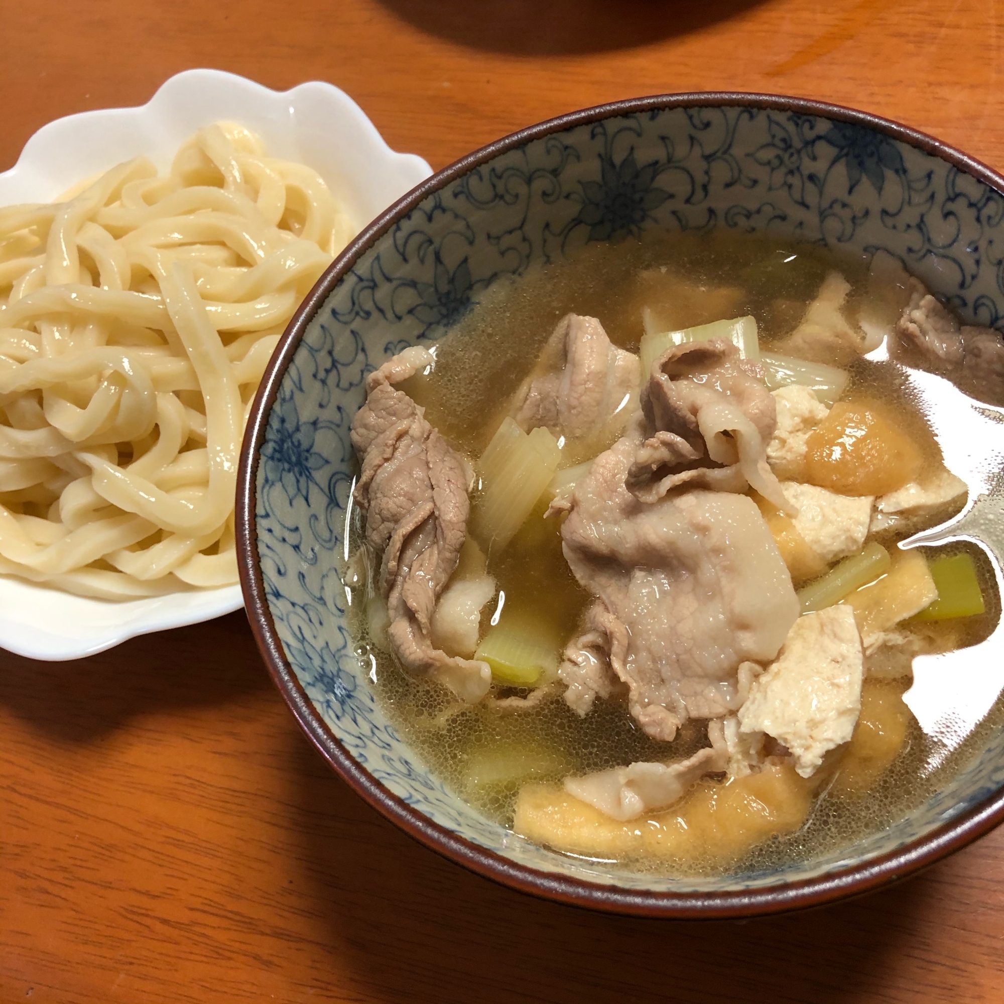 簡単　肉汁うどん