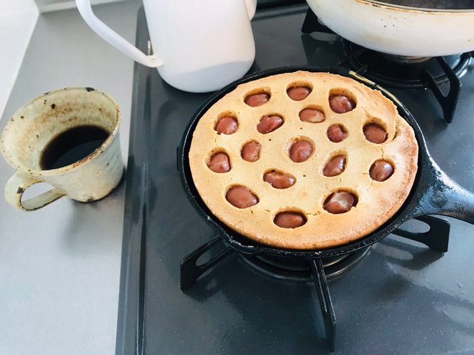 トースターで簡単！金時豆ときな粉のケーキ