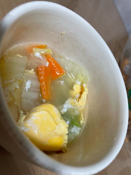 白菜と椎茸と長ネギを使って☆簡単中華たまごスープ