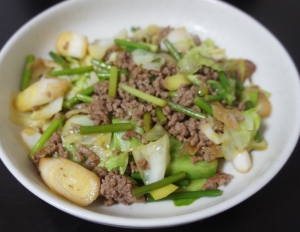 にんにくの芽で野菜炒め