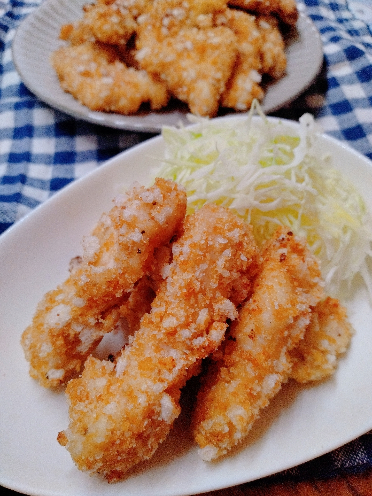 ノンフライ♪揚げせんべい衣のチキンカツ