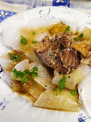 大根鯖の生姜バルサミコ酢サラダ