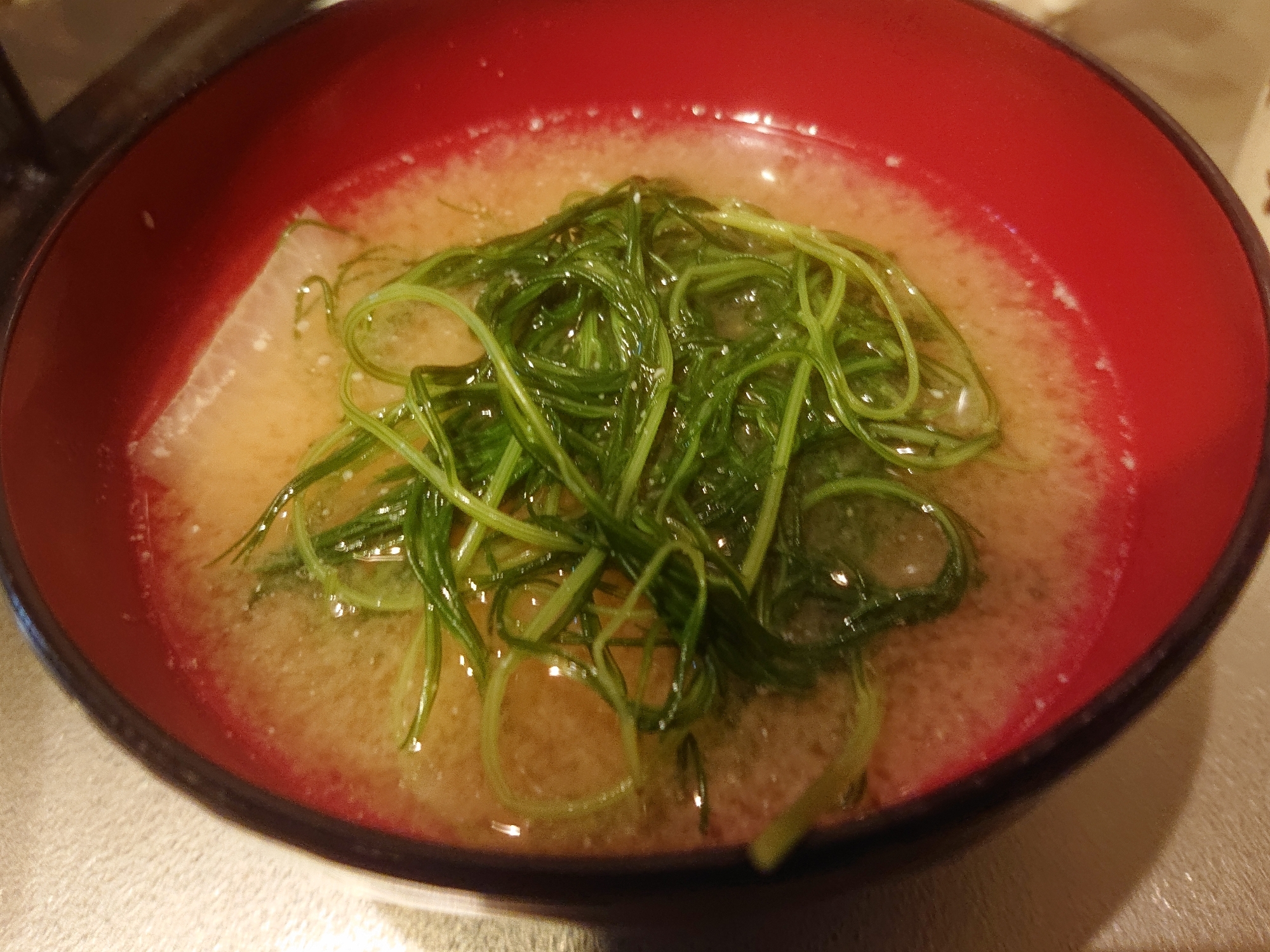 おかひじきと大根の味噌汁