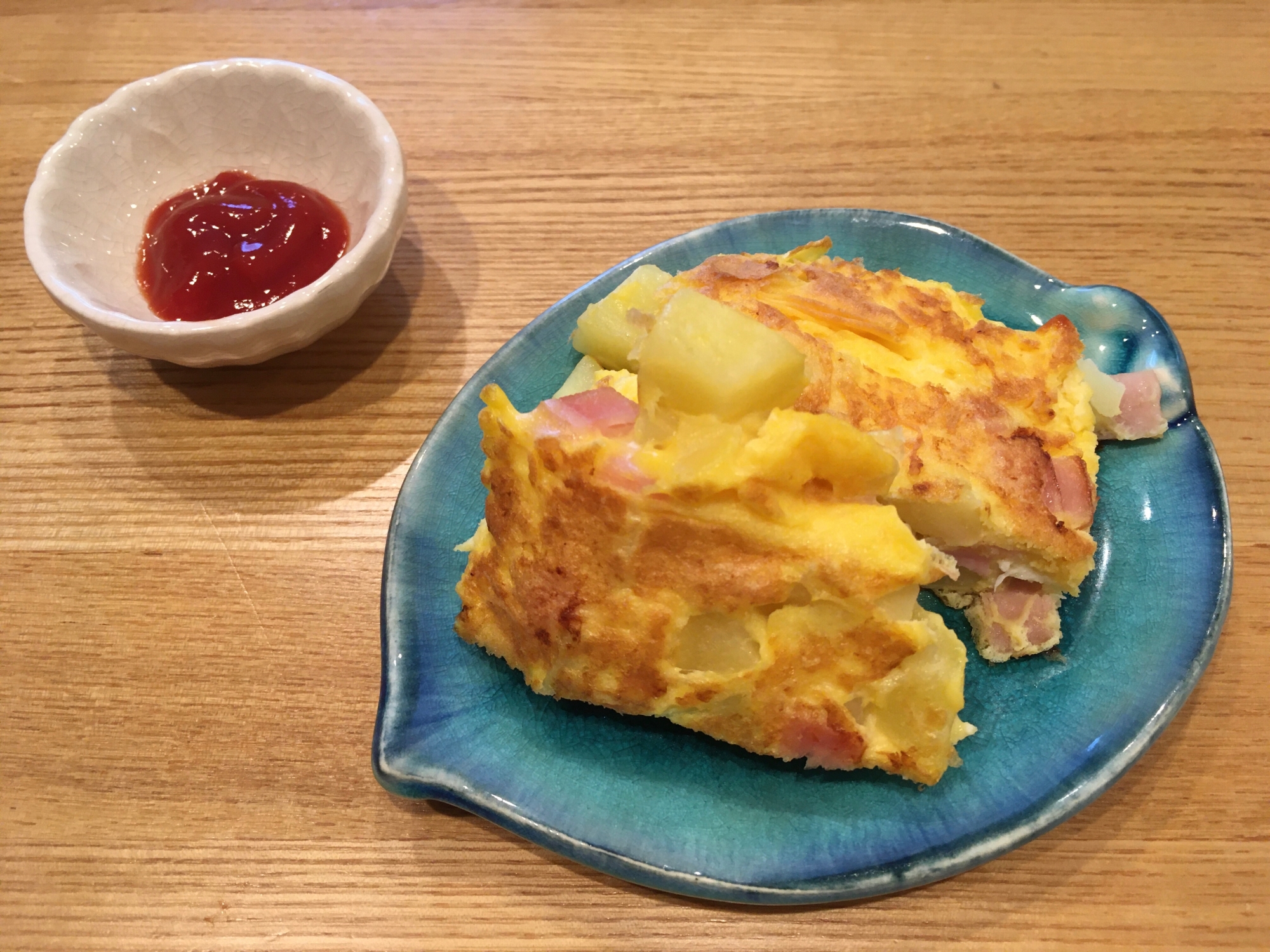 【お弁当】じゃがいもとハムのスパニッシュオムレツ