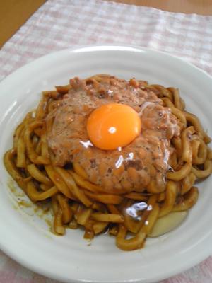 納豆カレー焼きうどん