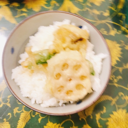 とり天と鰹節と海苔のつゆ丼