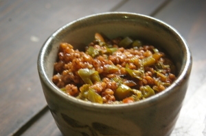 たかきびと青とうのたれ