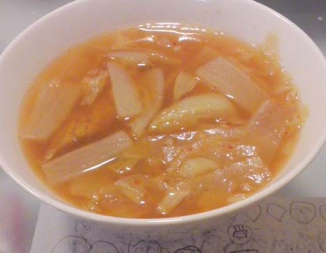 大根とねぎのキムチスープ