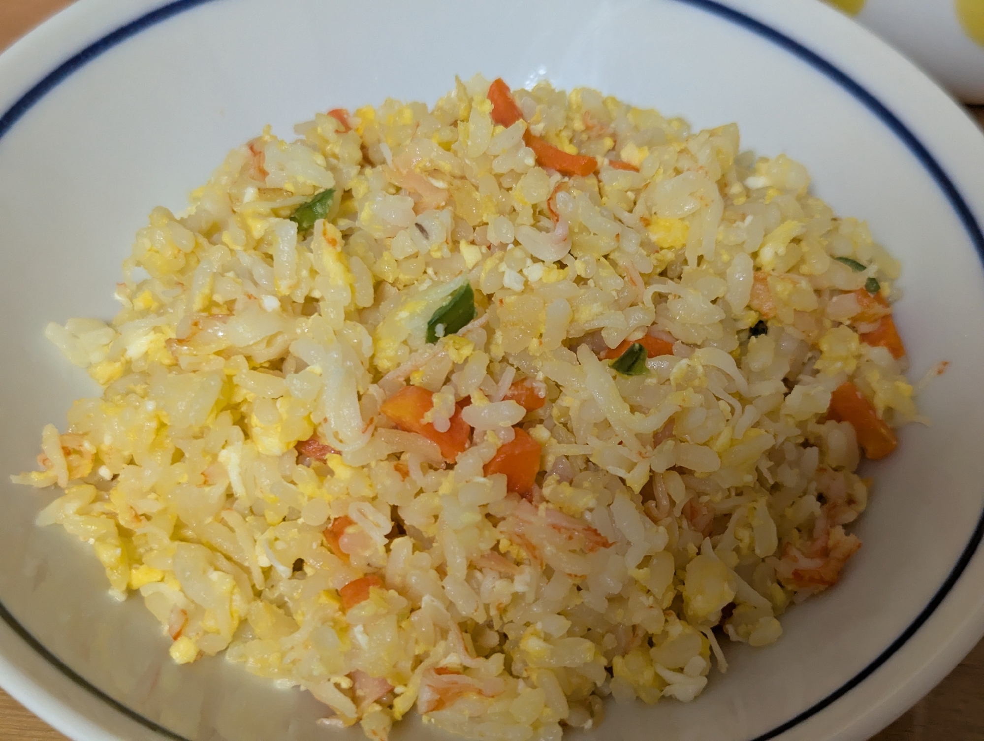 かにかま人参ピーマンの炒飯