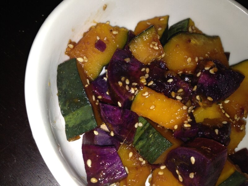 レンジdeかぼちゃと紫芋の煮物 レシピ・作り方 by mew3195 - 楽天レシピ