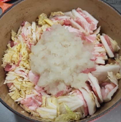豚バラ白菜♡みぞれミルフィーユ鍋(雪見鍋)