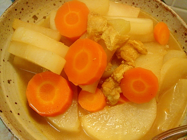 大根と人参、あげのカレー煮